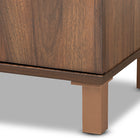 Baxton Studio Talon Modern and Contemporary Two-Tone Walnut Brown and Dark Grey Finished Wood 2-Door Shoe Storage Cabinet
