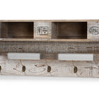 Baxton Studio Ferguson Vintage Rustic Whitewashed Grey Oak Finished Wood Wall Mounted Coat Rack with Shelves
