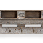 Baxton Studio Ferguson Vintage Rustic Whitewashed Grey Oak Finished Wood Wall Mounted Coat Rack with Shelves