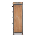 Baxton Studio Laurel Rustic Industrial Antique Grey Finished Metal and Whitewashed Oak Brown Finished Wood 5-Drawer Accent Storage Cabinet