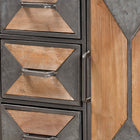 Baxton Studio Laurel Rustic Industrial Antique Grey Finished Metal and Whitewashed Oak Brown Finished Wood 3-Drawer Accent Storage Cabinet