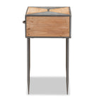 Baxton Studio Laurel Rustic Industrial Antique Grey Finished Metal and Whitewashed Oak Brown Finished Wood 1-Drawer End Table