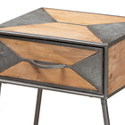 Baxton Studio Laurel Rustic Industrial Antique Grey Finished Metal and Whitewashed Oak Brown Finished Wood 1-Drawer End Table