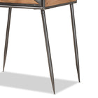 Baxton Studio Laurel Rustic Industrial Antique Grey Finished Metal and Whitewashed Oak Brown Finished Wood 1-Drawer End Table