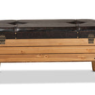 Baxton Studio Amena Rustic Transitional Dark Brown PU Leather Upholstered and Oak Finished Wood Large Storage Ottoman