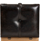 Baxton Studio Amena Rustic Transitional Dark Brown PU Leather Upholstered and Oak Finished Wood Small Storage Ottoman