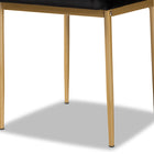 Baxton Studio Armand Modern Glam and Luxe Black Velvet Fabric Upholstered and Gold Finished Metal 4-Piece Dining Chair Set