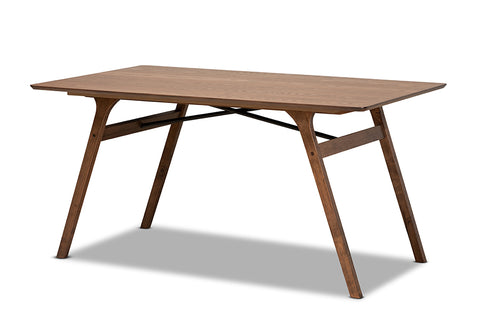 Baxton Studio Saxton Mid-Century Modern Transitional Walnut Brown Finished Wood Dining Table