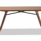 Baxton Studio Saxton Mid-Century Modern Transitional Walnut Brown Finished Wood Dining Table