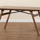 Baxton Studio Saxton Mid-Century Modern Transitional Walnut Brown Finished Wood Dining Table