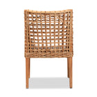 bali & pari Saoka Modern and Contemporary Natural Brown Finished Wood and Rattan Dining Chair