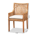 bali & pari Saoka Modern and Contemporary Natural Brown Finished Wood and Rattan Dining Chair
