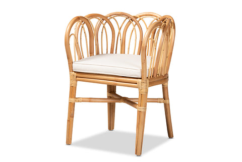 bali & pari Melody Modern and Contemporary Natural Finished Rattan Dining Chair