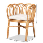 bali & pari Melody Modern and Contemporary Natural Finished Rattan Dining Chair
