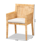 bali & pari Karis Modern and Contemporary Natural Finished Wood and Rattan Dining Chair