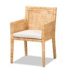 bali & pari Karis Modern and Contemporary Natural Finished Wood and Rattan Dining Chair