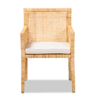 bali & pari Karis Modern and Contemporary Natural Finished Wood and Rattan Dining Chair