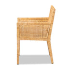 bali & pari Karis Modern and Contemporary Natural Finished Wood and Rattan Dining Chair