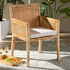 bali & pari Karis Modern and Contemporary Natural Finished Wood and Rattan Dining Chair