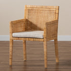 bali & pari Karis Modern and Contemporary Natural Finished Wood and Rattan Dining Chair