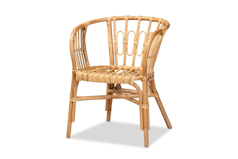 bali & pari Luxio Modern and Contemporary Natural Finished Rattan Dining Chair