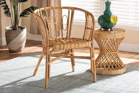 bali & pari Luxio Modern and Contemporary Natural Finished Rattan Dining Chair
