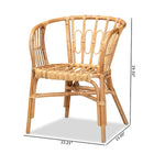 bali & pari Luxio Modern and Contemporary Natural Finished Rattan Dining Chair