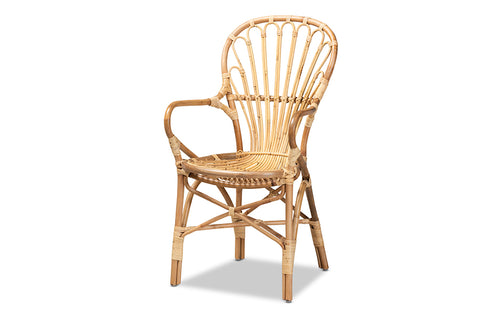 bali & pari Sheraton Modern and Contemporary Natural Finished Rattan Dining Chair