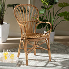 bali & pari Sheraton Modern and Contemporary Natural Finished Rattan Dining Chair