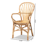 bali & pari Sheraton Modern and Contemporary Natural Finished Rattan Dining Chair