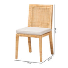 bali & pari Sofia Modern and Contemporary Natural Finished Wood and Rattan Dining Chair