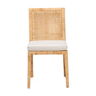 bali & pari Sofia Modern and Contemporary Natural Finished Wood and Rattan Dining Chair