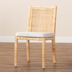 bali & pari Sofia Modern and Contemporary Natural Finished Wood and Rattan Dining Chair