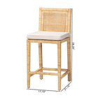 bali & pari Sofia Modern and Contemporary Natural Finished Wood and Rattan Counter Stool