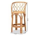 bali & pari Diana Modern and Contemporary Natural Finished Rattan Counter Stool
