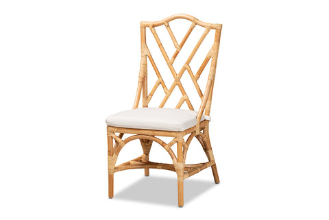 bali & pari Sonia Modern and Contemporary Natural Finished Rattan Dining Chair