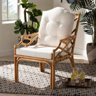 bali & pari Sonia Modern and Contemporary Natural Finished Rattan Armchair