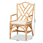 bali & pari Delta Modern and Contemporary Natural Finished Rattan Dining Chair