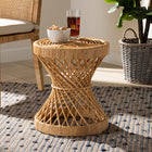 bali & pari Seville Modern and Contemporary Natural Finished Rattan End Table