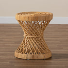 bali & pari Seville Modern and Contemporary Natural Finished Rattan End Table