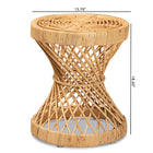 bali & pari Seville Modern and Contemporary Natural Finished Rattan End Table