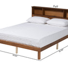 Baxton Studio Lochlan Mid-Century Modern Transitional Walnut Brown Finished Wood Full Size Platform Bed with Charging Station