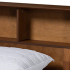 Baxton Studio Lochlan Mid-Century Modern Transitional Walnut Brown Finished Wood Full Size Platform Bed with Charging Station