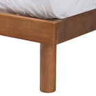 Baxton Studio Lochlan Mid-Century Modern Transitional Walnut Brown Finished Wood Full Size Platform Bed with Charging Station