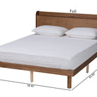 Baxton Studio Decker Mid-Century Modern Transitional Walnut Brown Finished Wood Full Size Platform Bed with Charging Station
