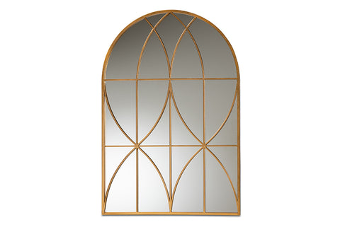 Baxton Studio Celerina Modern and Contemporary Gold Finished Metal Accent Wall Mirror