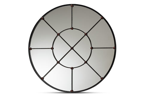 Baxton Studio Ohara Modern and Contemporary Black Finished Metal Accent Wall Mirror
