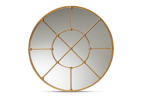 Baxton Studio Ohara Modern and Contemporary Gold Finished Metal Accent Wall Mirror