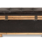 Baxton Studio Gendry Modern Rustic Transitional Dark Brown Faux Leather Upholstered and Oak Brown Finished Wood Large Storage Ottoman