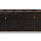 Baxton Studio Janna Rustic Transitional Dark Brown Faux Leather Upholstered and Oak Brown Finished Wood Storage Ottoman